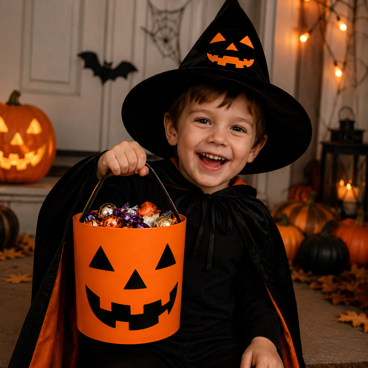 Pumpkin Halloween Candy Bucket