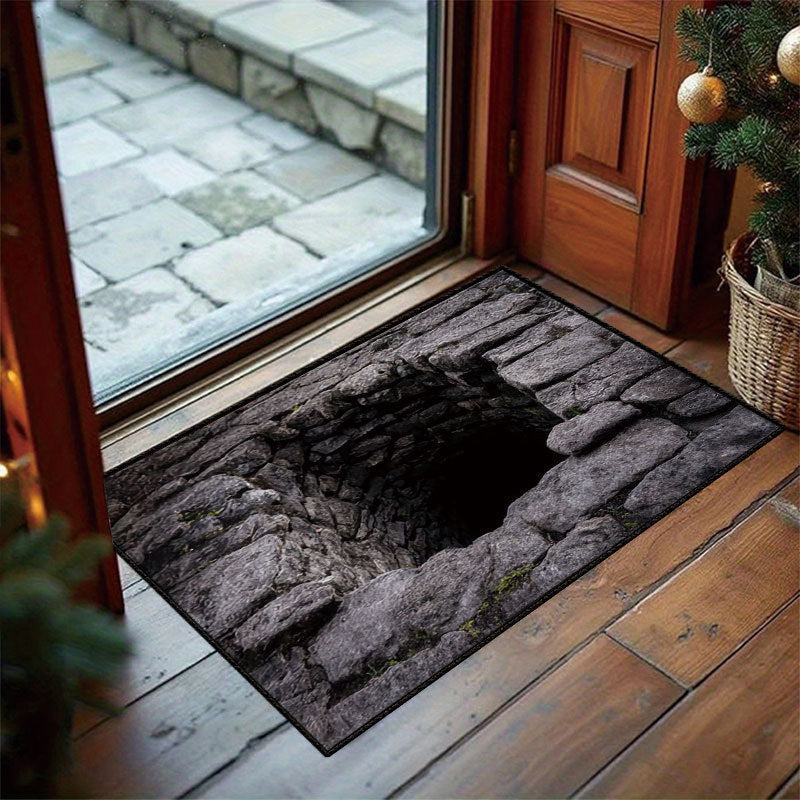 💀3D Halloween Optical Illusion Door Mat – Spooky Non-Slip Entryway Rug